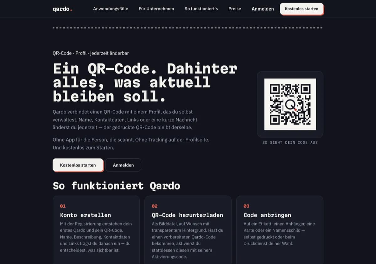 Screenshot von Qardo